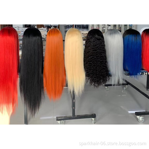 SPARK Wholesale Ombre Blonde 3 Tones Hair Wigs T1B/4/27 Honey Brown Color Straight Human Hair Lace Front Wigs African America
